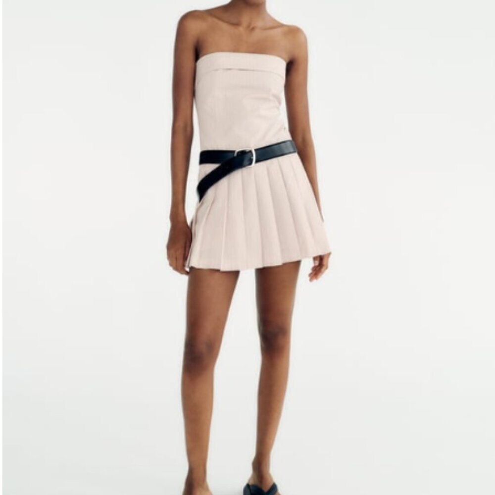 Zara Striped Strapless Dress